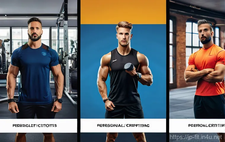 헬스트레이너의 국제 자격증 준비 - Here are three image prompts in English, detailing various aspects of personal training and internat...