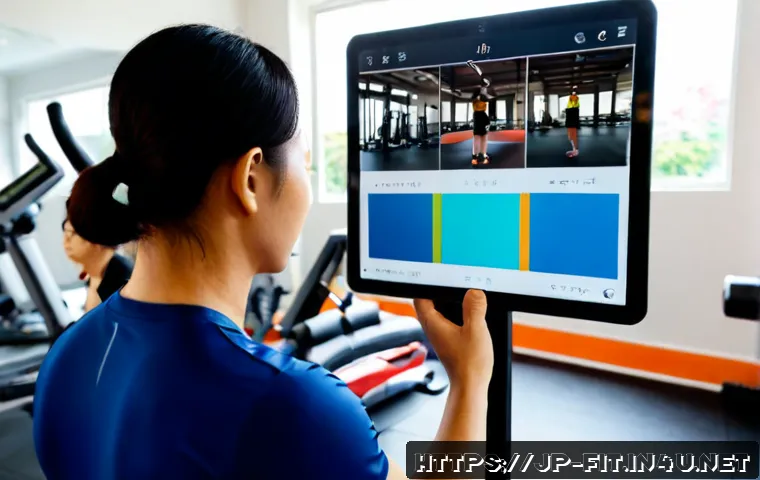 헬스트레이너 조직 관리 노하우 - Photorealistic Japanese fitness manager in a clean modern gym, calmly coordinating a diverse team of...